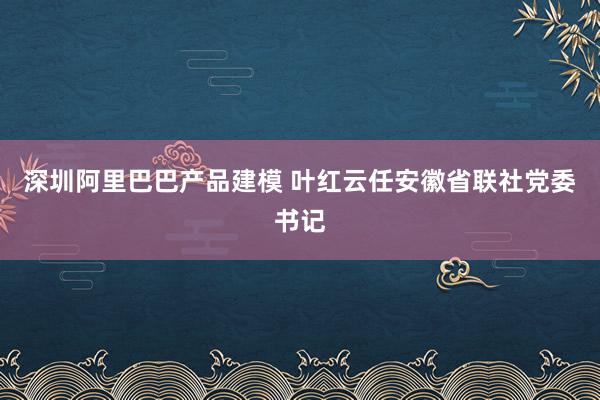 深圳阿里巴巴产品建模 叶红云任安徽省联社党委书记